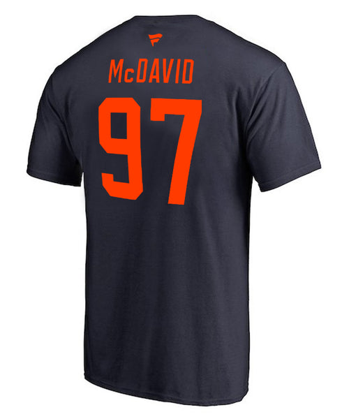 Edmonton Oilers Fanatics Branded Iconic Name & Number Graphic Long Sleeve T- Shirt - Connor McDavid 97 - Mens