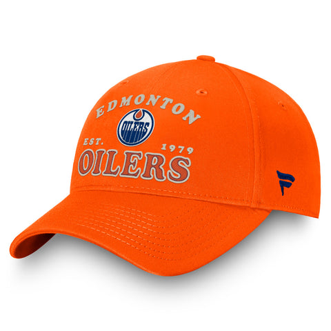 FANATICS EDMONTON OILERS HERITAGE ADULT UNSTRUCTURED ADJUSTABLE HAT