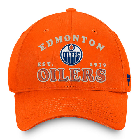 FANATICS EDMONTON OILERS HERITAGE ADULT UNSTRUCTURED ADJUSTABLE HAT