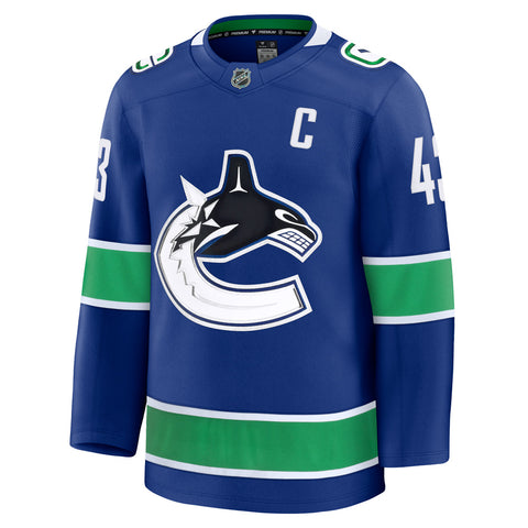 FANATICS VANCOUVER CANUCKS QUINN HUGHES PREMIUM ADULT HOME JERSEY