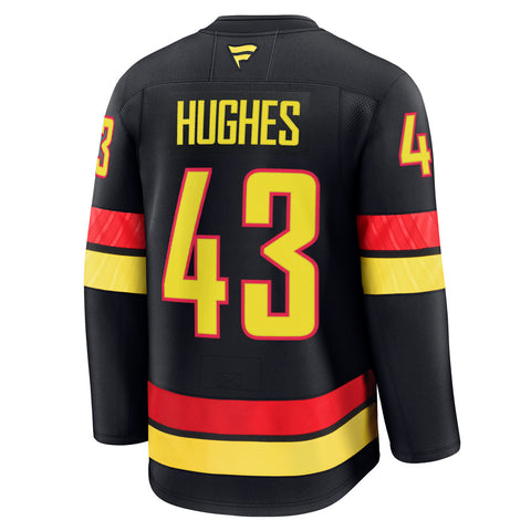 FANATICS VANCOUVER CANUCKS QUINN HUGHES PREMIUM ADULT ALTERNATE JERSEY