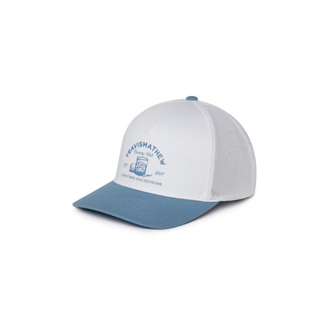 TRAVIS MATHEW SURF WARNING WHITE HAT