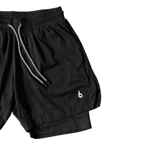 BCLUTCH PERFORMANCE BLACK WORKOUT SHORTS