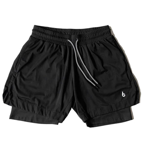 BCLUTCH PERFORMANCE BLACK WORKOUT SHORTS