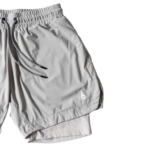 BCLUTCH PERFORMANCE GREY WORKOUT SHORTS