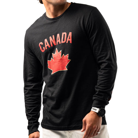 BAUER HOCKEY CANADA GRAPHIC ADULT BLACK LONG SLEEVE SHIRT