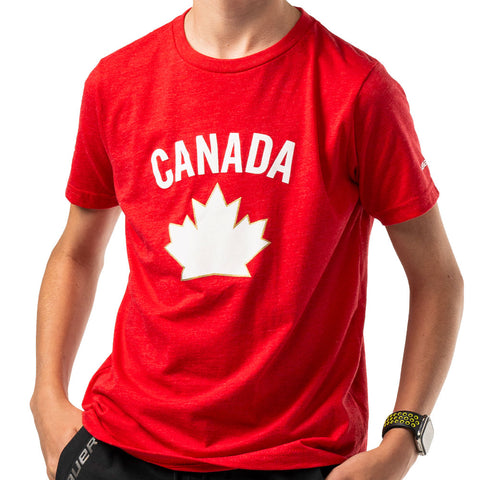 BAUER HOCKEY CANADA GRAPHIC YOUTH RED T SHIRT