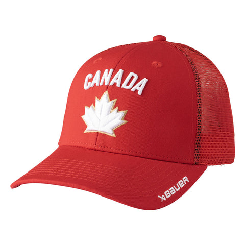 BAUER HOCKEY CANADA YOUTH ADJUSTABLE RED HAT