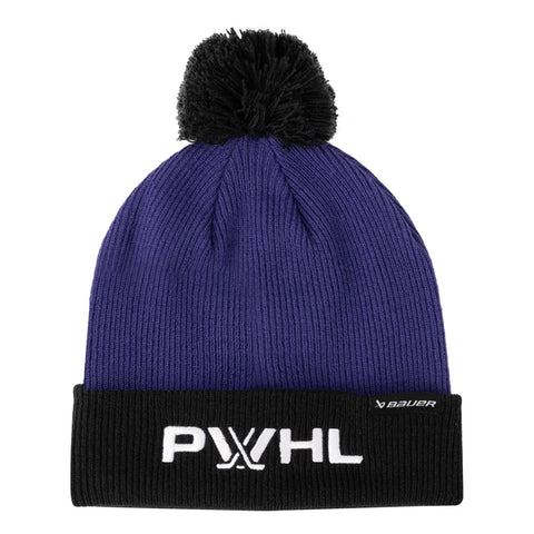 BAUER PWHL LEAGUE ADULT BLACK POM KNIT BEANIE