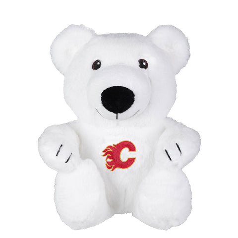 CALGARY FLAMES TEAM LOGO 10" WHITE PLUSH POLAR BEAR