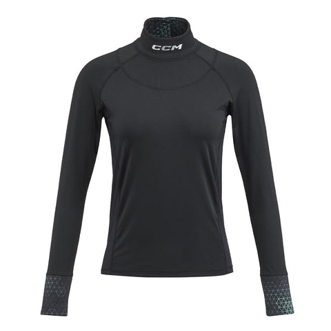 CCM CUT PROTECTION NECK GUARD WOMEN'S COMPRESSION LONG SLEEVE SHIRT