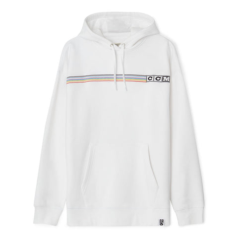 CCM PRIDE DROPPED SHOULDER ADULT WHITE HOODIE