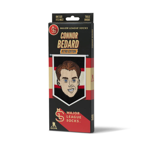 MAJOR LEAGUE SOCKS CHICAGO BLACKHAWKS CONNOR BEDARD RETRO SOCKS