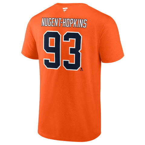 FANATICS EDMONTON OILERS RYAN NUGENT-HOPKINS ORANGE NAME AND NUMBER T SHIRT