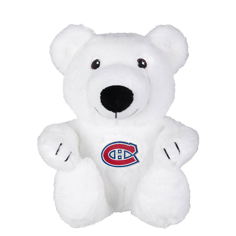 MONTREAL CANADIENS TEAM LOGO 10" WHITE PLUSH POLAR BEAR