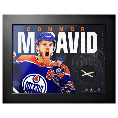 EDMONTON OILERS CONNOR MCDAVID 14"X18" NET FRAMED ART