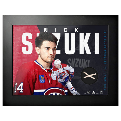 MONTREAL CANADIENS NICK SUZUKI 14"X18" NET FRAMED ART