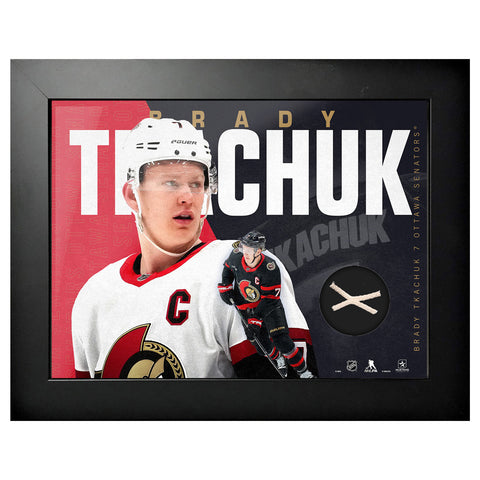 OTTAWA SENATOR BRADY TKACHUK 14"X18" NET FRAMED ART