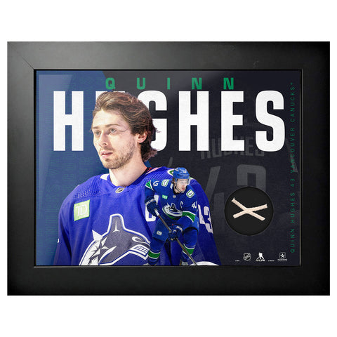 VANCOUVER CANUCKS QUINN HUGHES 14"X18" NET FRAMED ART