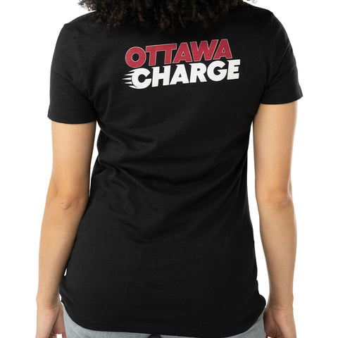 PWHL OTTAWA CHARGE WOMEN'S BLACK T SHIRT