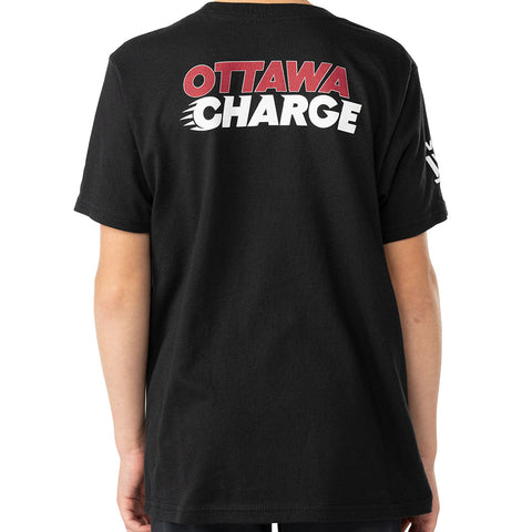 PWHL OTTAWA CHARGE YOUTH BLACK T SHIRT