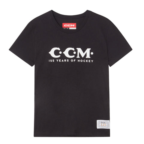 CCM 125 ANNIVERSARY WOMEN'S BLACK T SHIRT