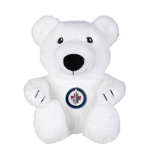 WINNIPEG JETS TEAM LOGO 10" WHITE PLUSH POLAR BEAR