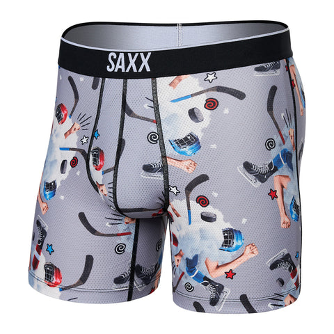 SAXX VOLT BRIEF TIMEOUT GREY BOXER BRIEFS