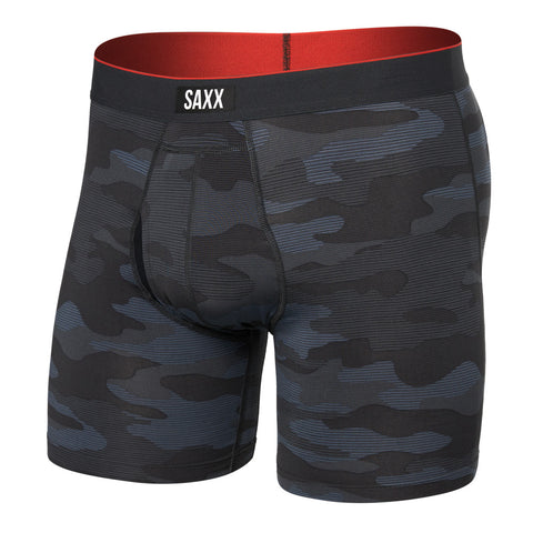 SAXX MULTI SPORT MESH REMOTE CAMO BLACK BOXER BRIEFS