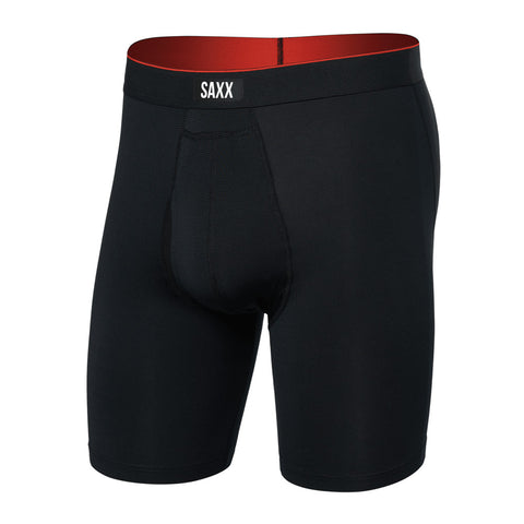 SAXX MULTI SPORT MESH LONG BLACK BOXER BRIEFS