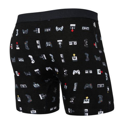 SAXX VIBE XTRA SUPER SOFT GAMER BLACK BOXER BRIEFS