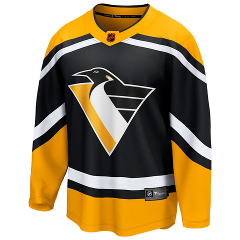 NHL Pittsburgh Penguins Hockey Black Big Graphic Logo Fan Adult L/S Jersey  Sz L