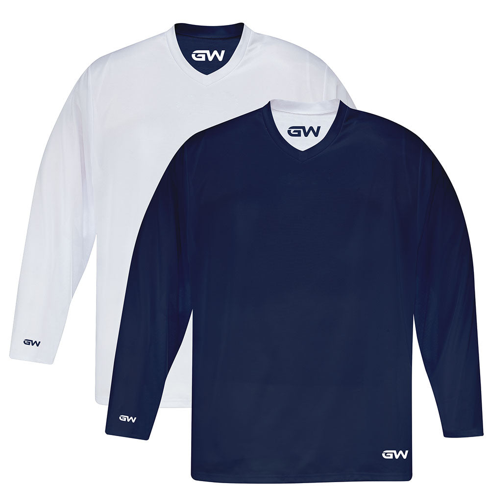 GameWear GW7500 ProLite Series Reversible Senior Hockey Practice Jersey - Red / White INT-Goal Cut