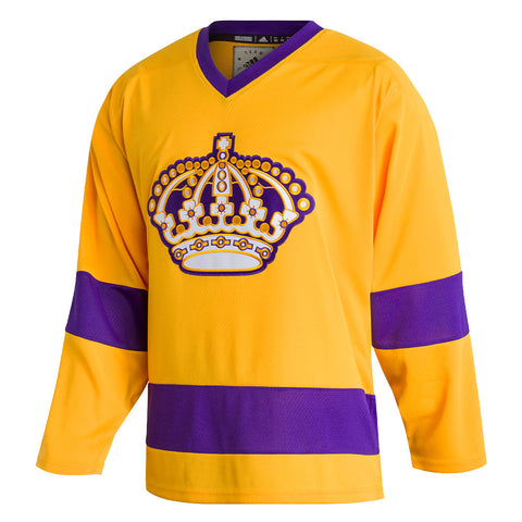 Large mens Los Angeles Kings Jersey ProPlayer Purple Crown pro player LA  Kings