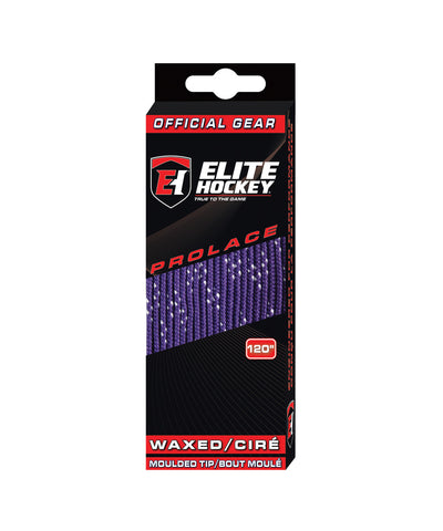 ELITE HOCKEY PROLACE PURPLE WAXED MOULDED TIP SKATE LACES
